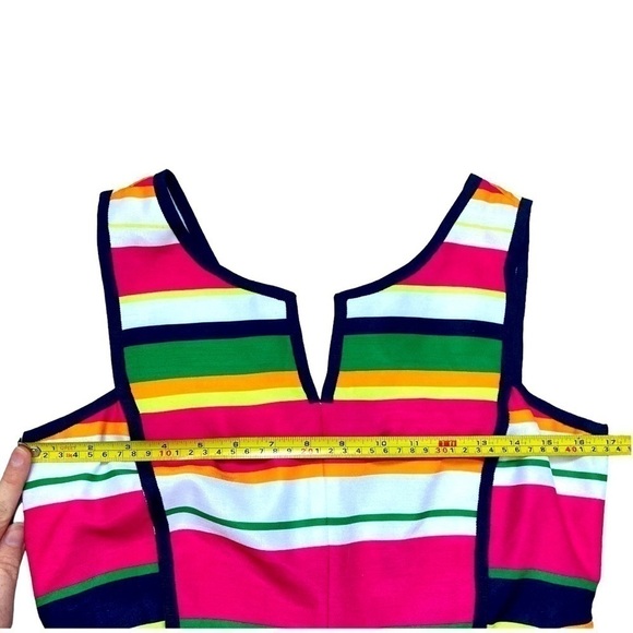 Laundry by Shelli Segal bold multi color stripe fitted shift dress - Picture 6 of 10